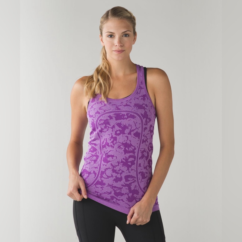 lululemon athletica Purple Patterned Racerback Tank Top